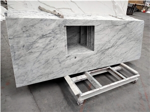 Carrara White Marble Bespoke  Bathroom Countertop