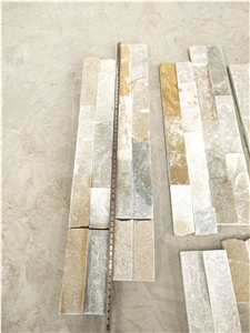 China Yellow Quartize Wall Cladding Panels Corner