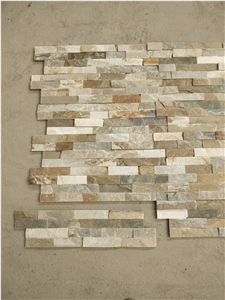 China Yellow Quartize Wall Cladding Panels Corner