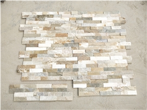 China Yellow Quartize Wall Cladding Panels Corner