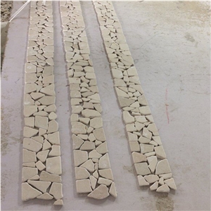 Crema Marfil Tumbled Random Chipped Mosaic Tiles