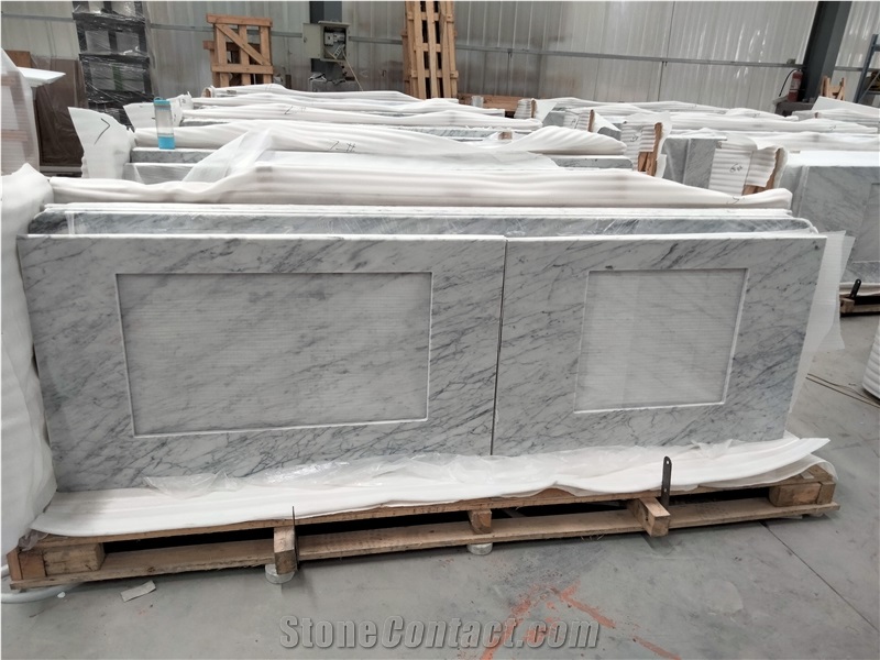 Premium Bianco Carrara White Marble Kitchen Countertops