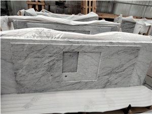 Premium Bianco Carrara White Marble Kitchen Countertops