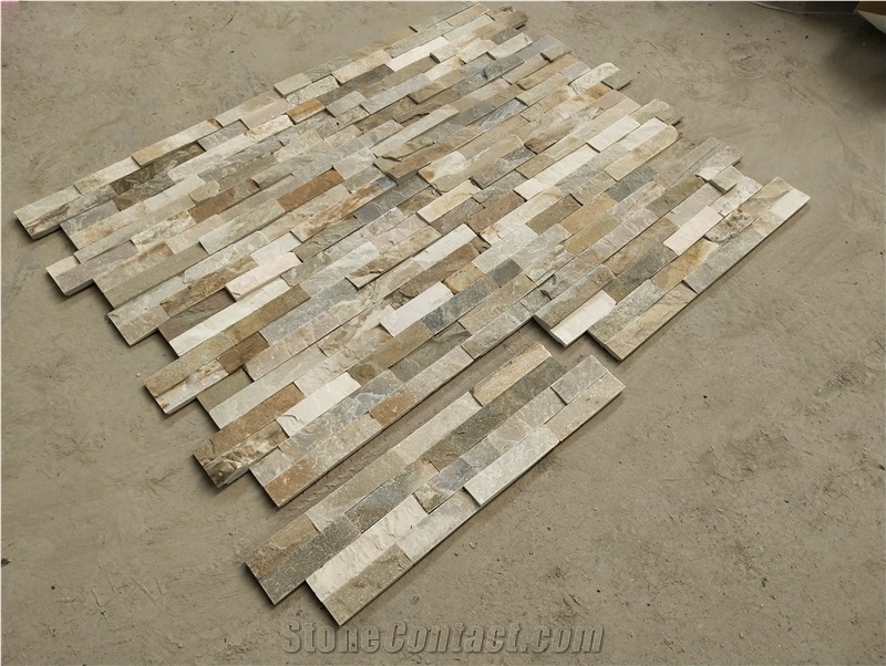 Z Shape Yellow Stone Wall Cladding Panels