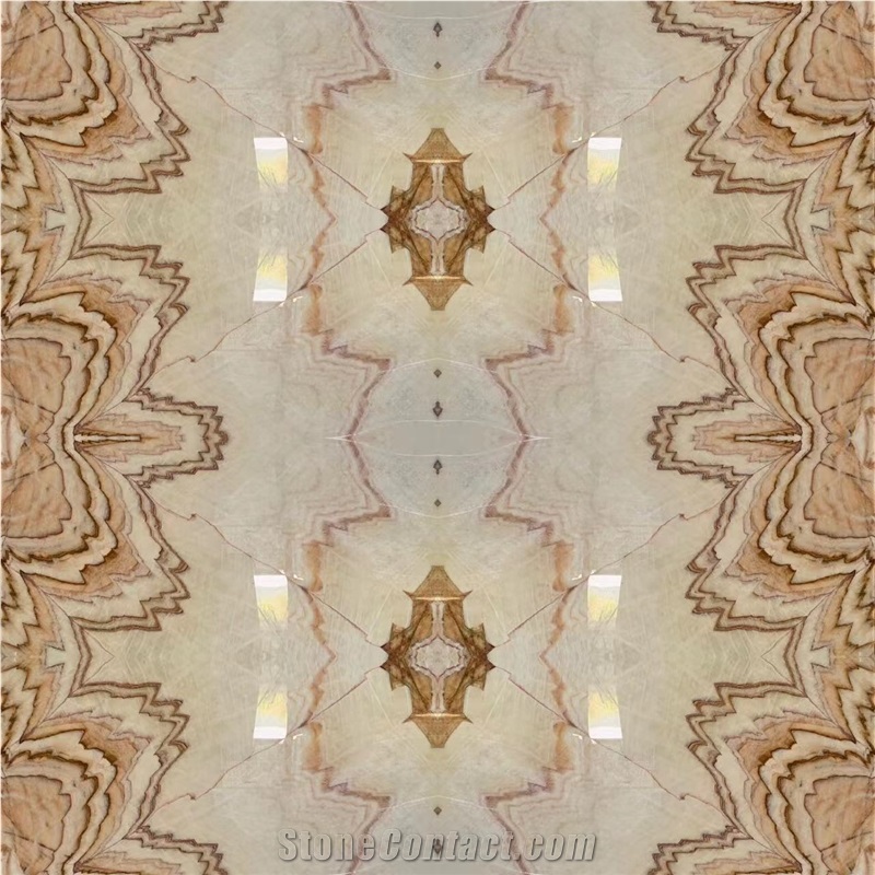 Beige Camel Onyx Slab Tiles