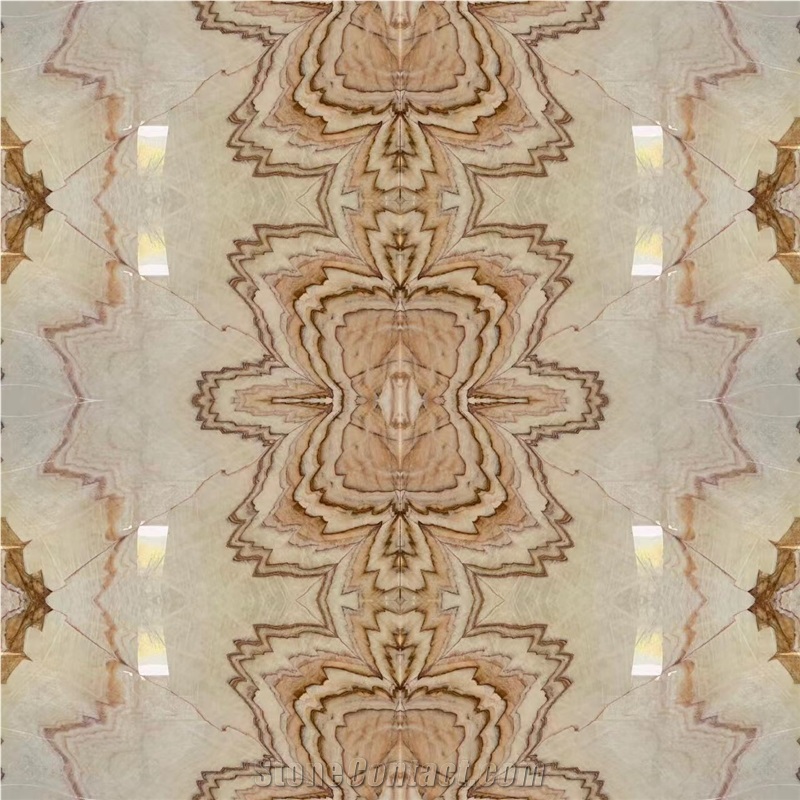 Beige Camel Onyx Slab Tiles