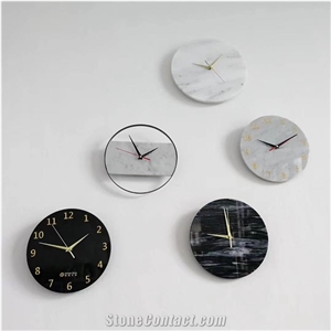 Carrara White Marble Round Wall Clock