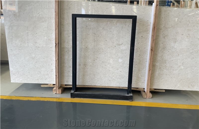 Crema Pearl Beige Limestone Slab Tiles