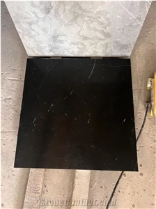 Cut To Size Turkish Marquina Black Marble Tiles, Slab
