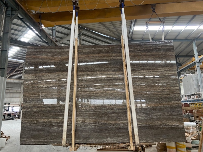 Iran Silver Grey Travertine Slab