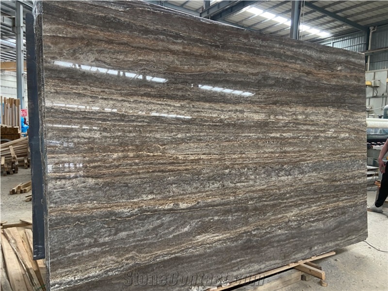 Iran Silver Grey Travertine Slab