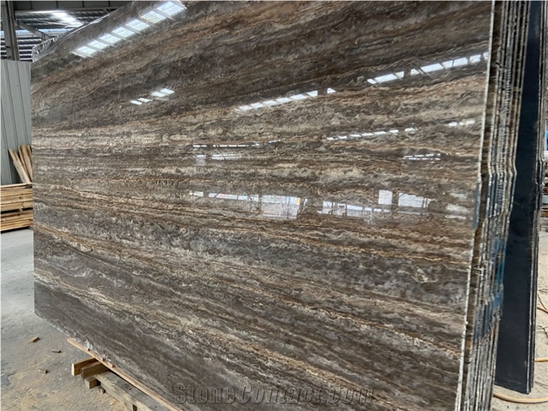 Iran Silver Grey Travertine Slab