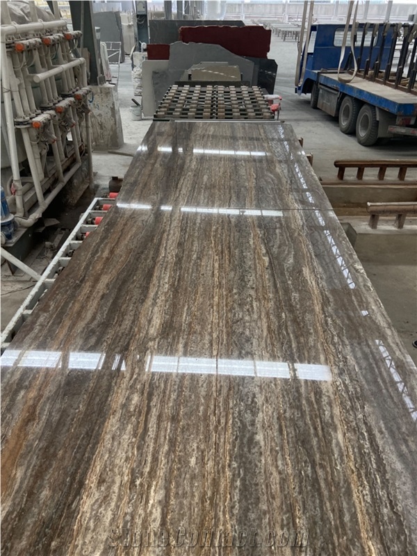 Iran Silver Grey Travertine Slab