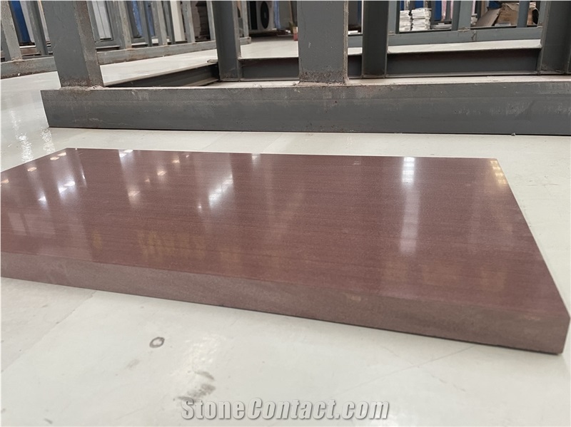 Purple Brown Rosewood Grain Sandstone Slab Tile