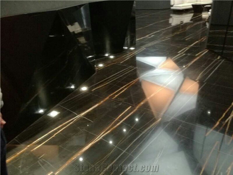 Sahara Noir Black Marble Slab