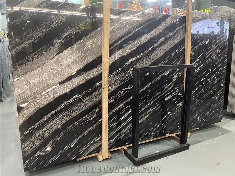 Silver Portoro Marble Slabs Tiles