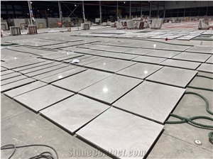 White Grey Travertine Slab Tile