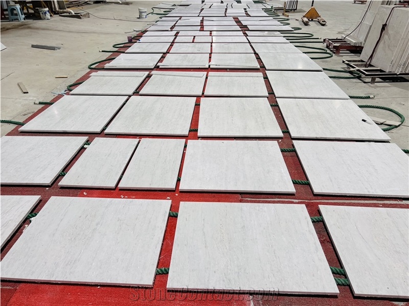 White Grey Travertine Slab Tile