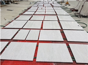 White Grey Travertine Slab Tile
