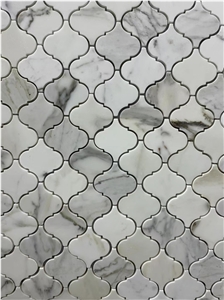 Bianco Carrara Marble Lantern Mosaic Tiles