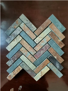 China Slate Stone Mosaic Herringbone Mosaic Tile