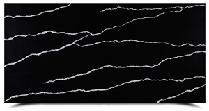 AQ6020 Black Engineered Artificial Calacatta Quartz Tiles