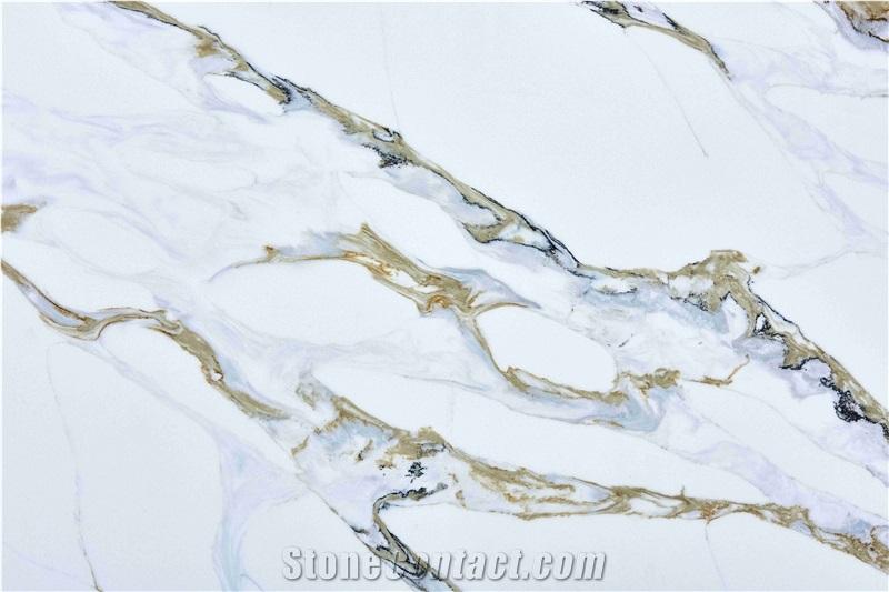 Artificial Calacatta Series Quartz Stone Slab Tiles In China