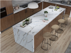 Artificial Calacatta Series Quartz Stone Slab Tiles In China