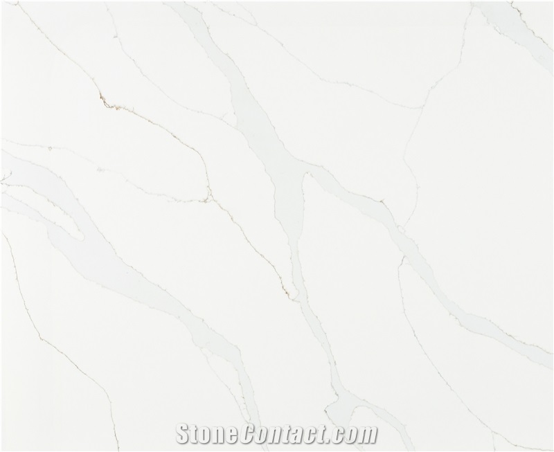 Calacatta Series White Platinum Quartz Stone Tile AQ-905