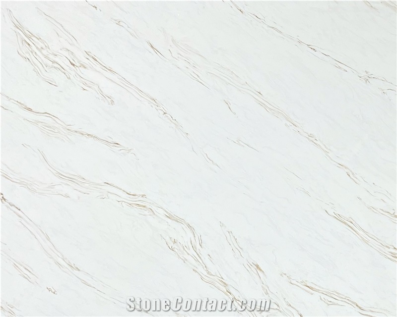 Carrara White Quartz New Design Quartz Stone Slab