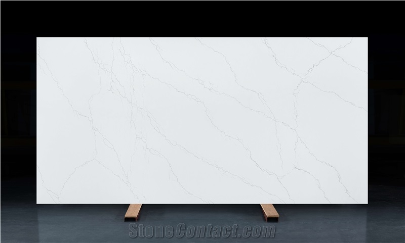 Carrara White Quartz Stone Slab China Factory