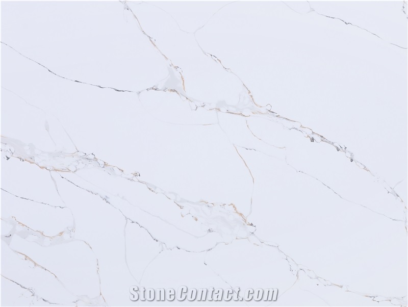 China Quartz Stone Supplier Engineered Calacatta AQ039