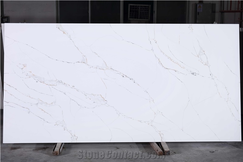 China Quartz Stone Supplier Engineered Calacatta AQ039