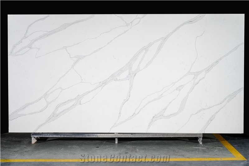 Classic Calacatta Quartz Artificial Stone Slab From China