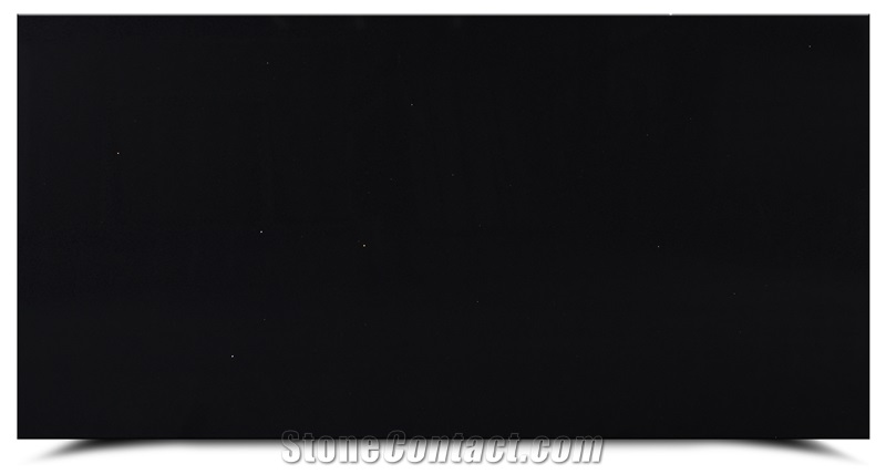 Fantasy Pure Black Quartz Slabs Tiles AQ1177