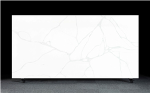 Field White Calacatta Style Quartz Stone Slabs AQ018