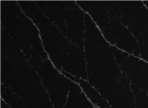 Nero Black Quartz Engineered Stone Tiles For Surface