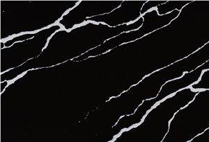 Polished Artificial Black Calacatta Quartz Slabs AQ6011 Polished Artificial Black Calacatta Quartz Slabs AQ6011