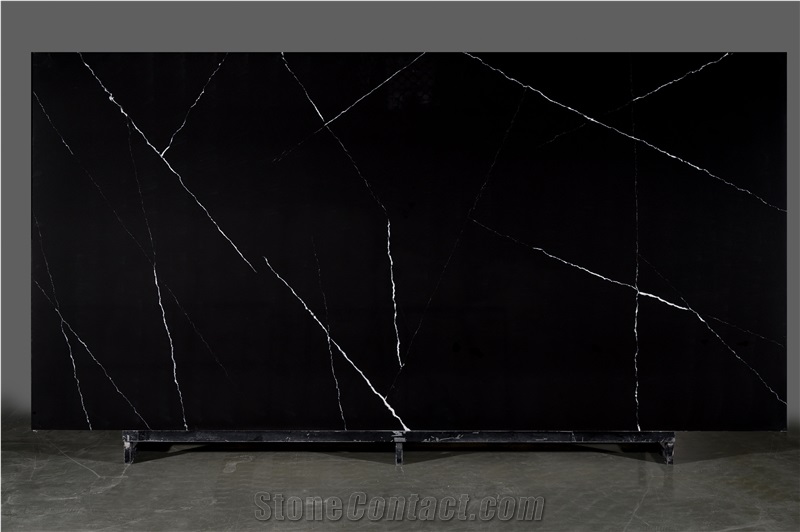 Polished Black Engineered Quartz Sotne Tiles