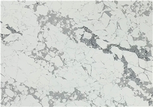 Polished Marble Look Quartz Slab Manmade Stone Tiles