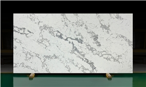 Polished Marble Look Quartz Slab Manmade Stone Tiles