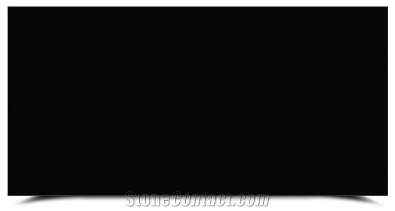 Polished Nero Black Quartz Artificial Stone Slab AQ2058