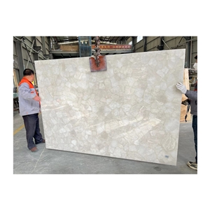 Natural White Crystal Clear Quartz Gemstone Slabs