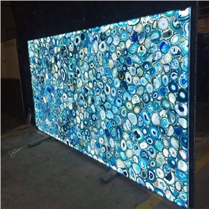 Polished Translucent Blue Agagte Gemstone Slabs