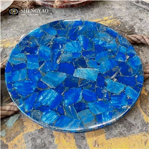 Round Lapis Lazuli Gemstone Table Top