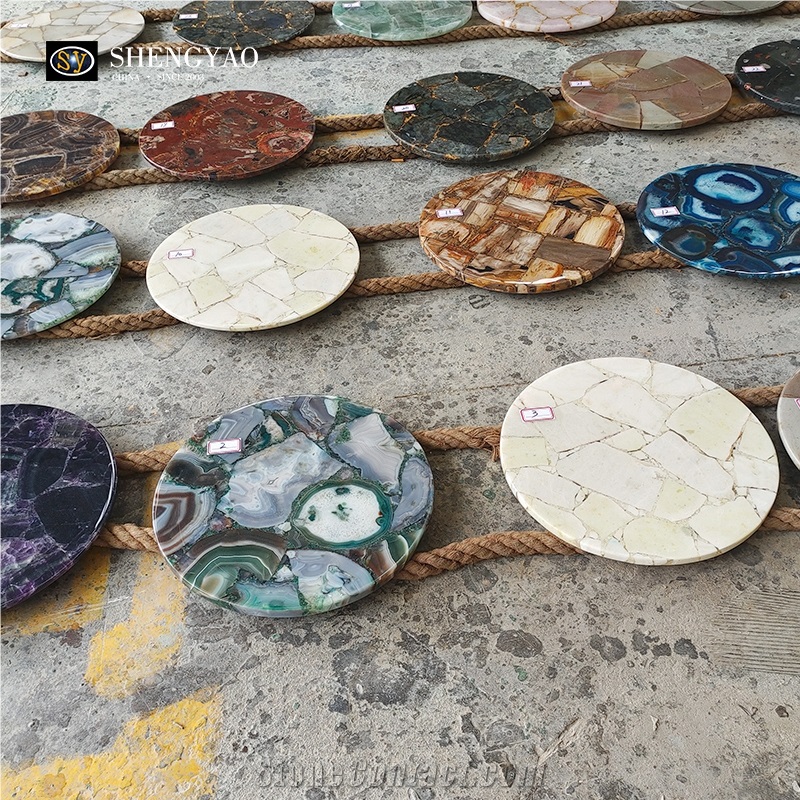 Round Lapis Lazuli Gemstone Table Top