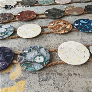 Round Lapis Lazuli Gemstone Table Top
