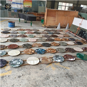 Round Lapis Lazuli Gemstone Table Top