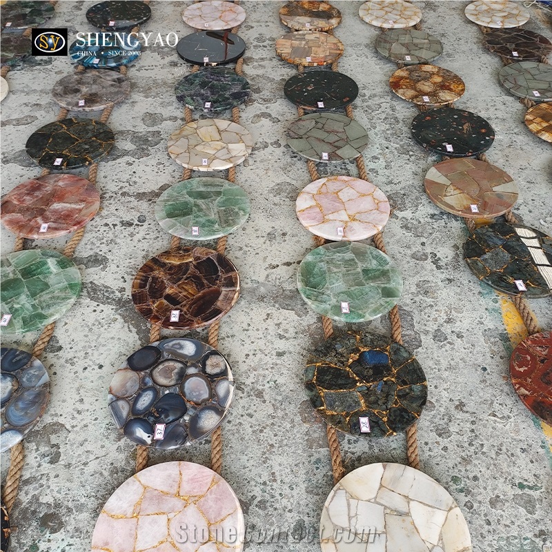 Round Lapis Lazuli Gemstone Table Top
