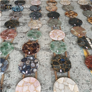 Round Lapis Lazuli Gemstone Table Top